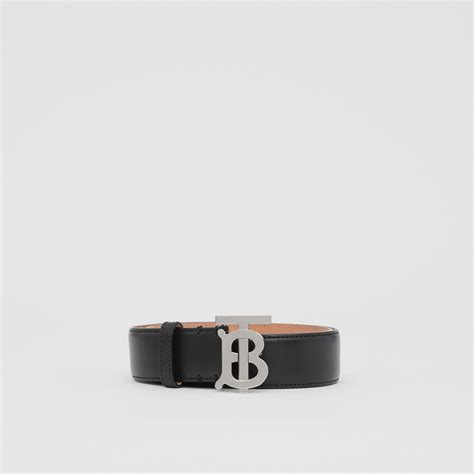 Monogram Motif Leather Belt in Black/palladium 